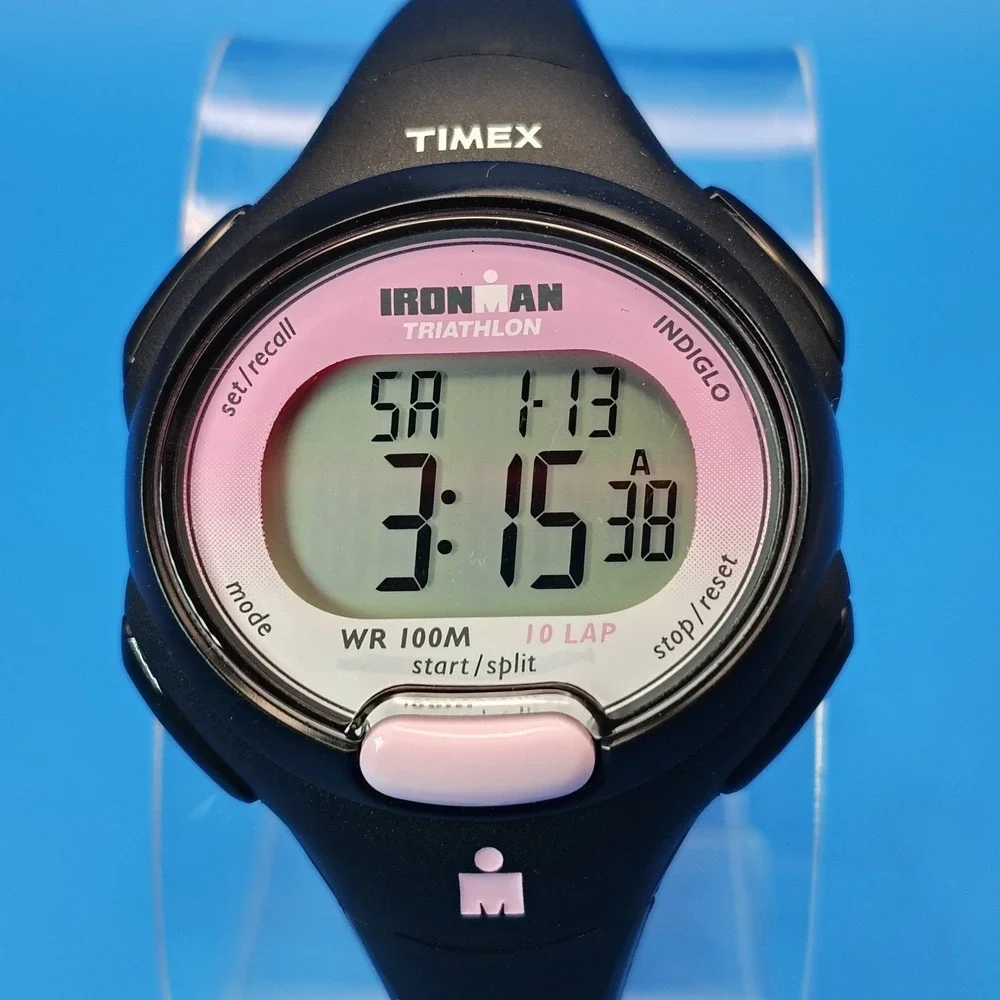 Vintage 2004 Timex Ironman Triathlon Indiglo‎ 42mm Women's Digital Sport Watch